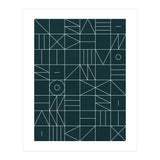 My Favorite Geometric Patterns No.8 - Green Tinted Navy Blue (Print Only) thumbnail
