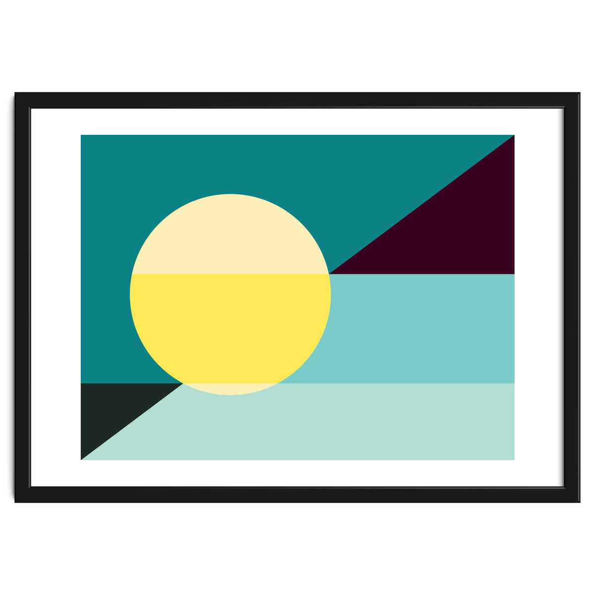 Geometric Shapes No. 3 - teal, purple & yellow