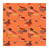 Tiny Witches Pattern (orange Backgrownd) (Print Only) thumbnail