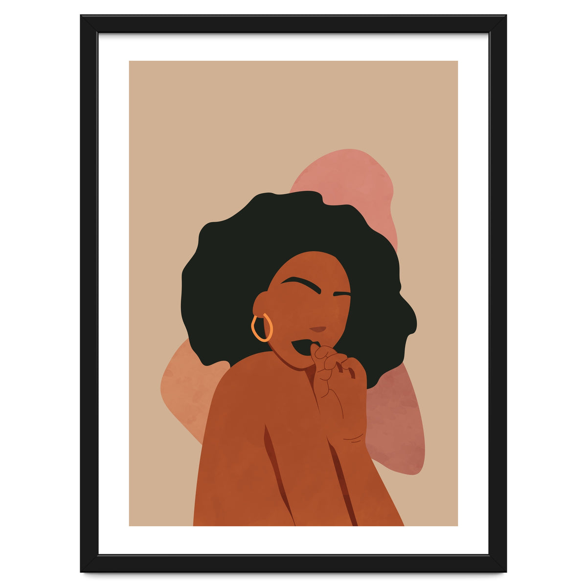 Black Woman Portrait Abstract Boho