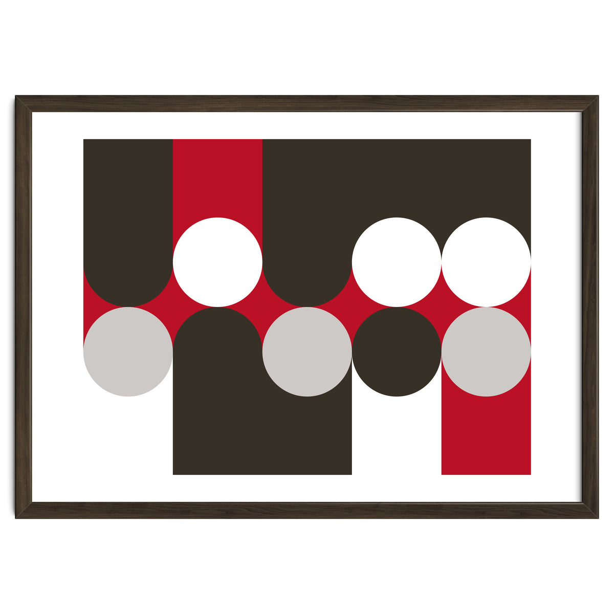 Geometric Shapes No. 33 - brown, red & white