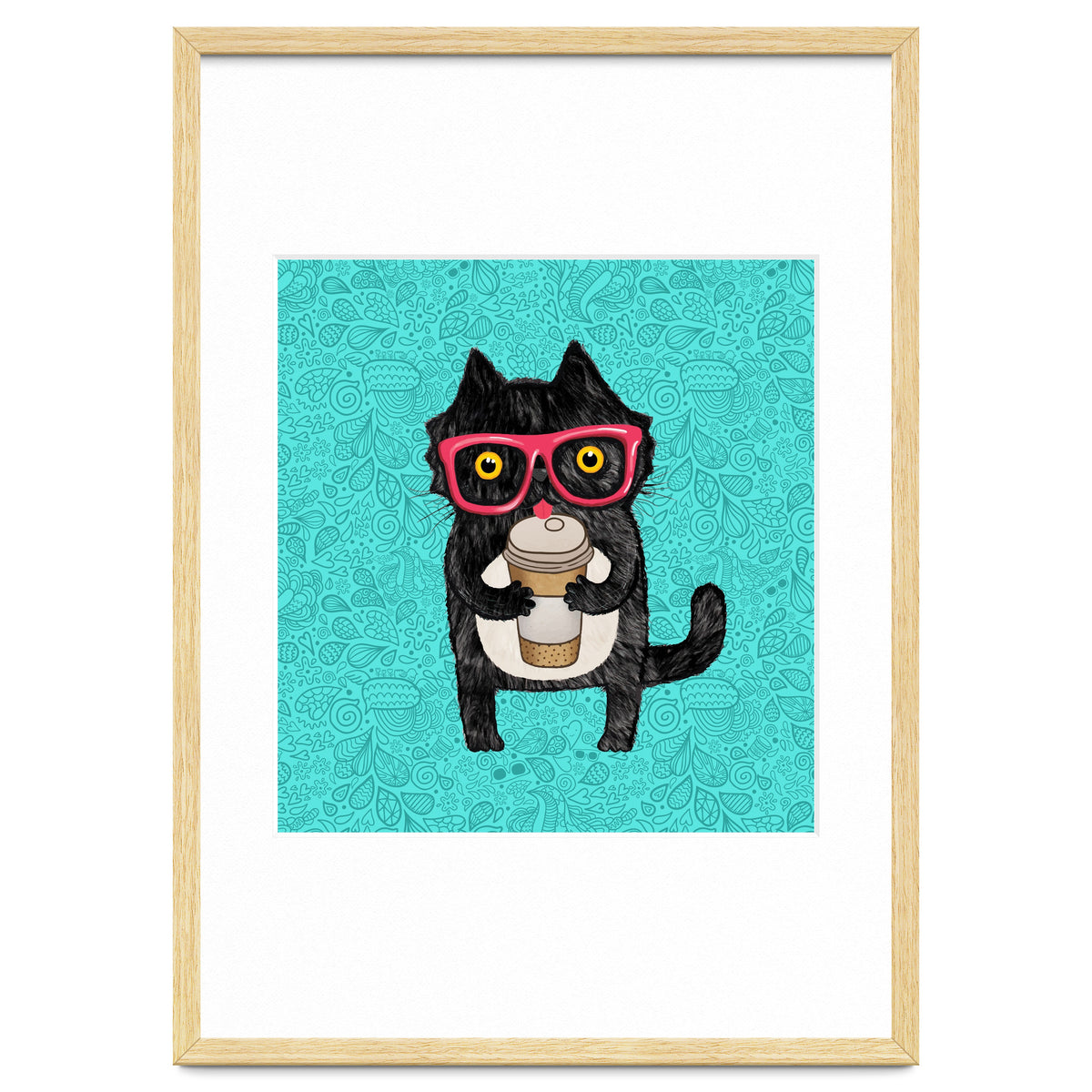 Cute Coffee cat and doodles