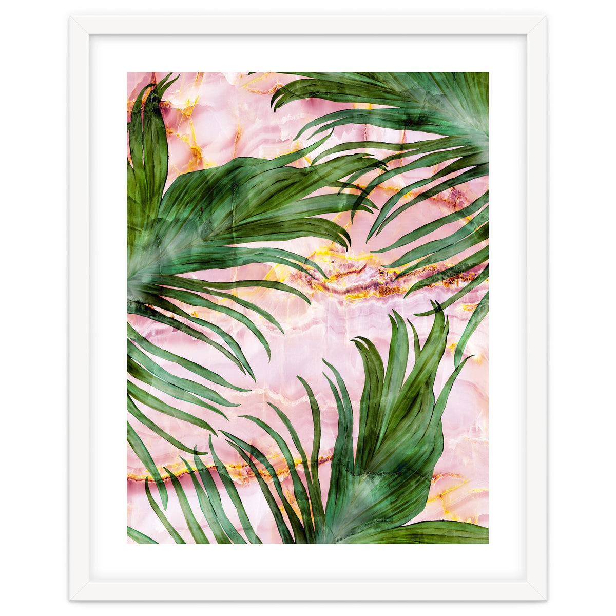 Palm leaf on marble 01