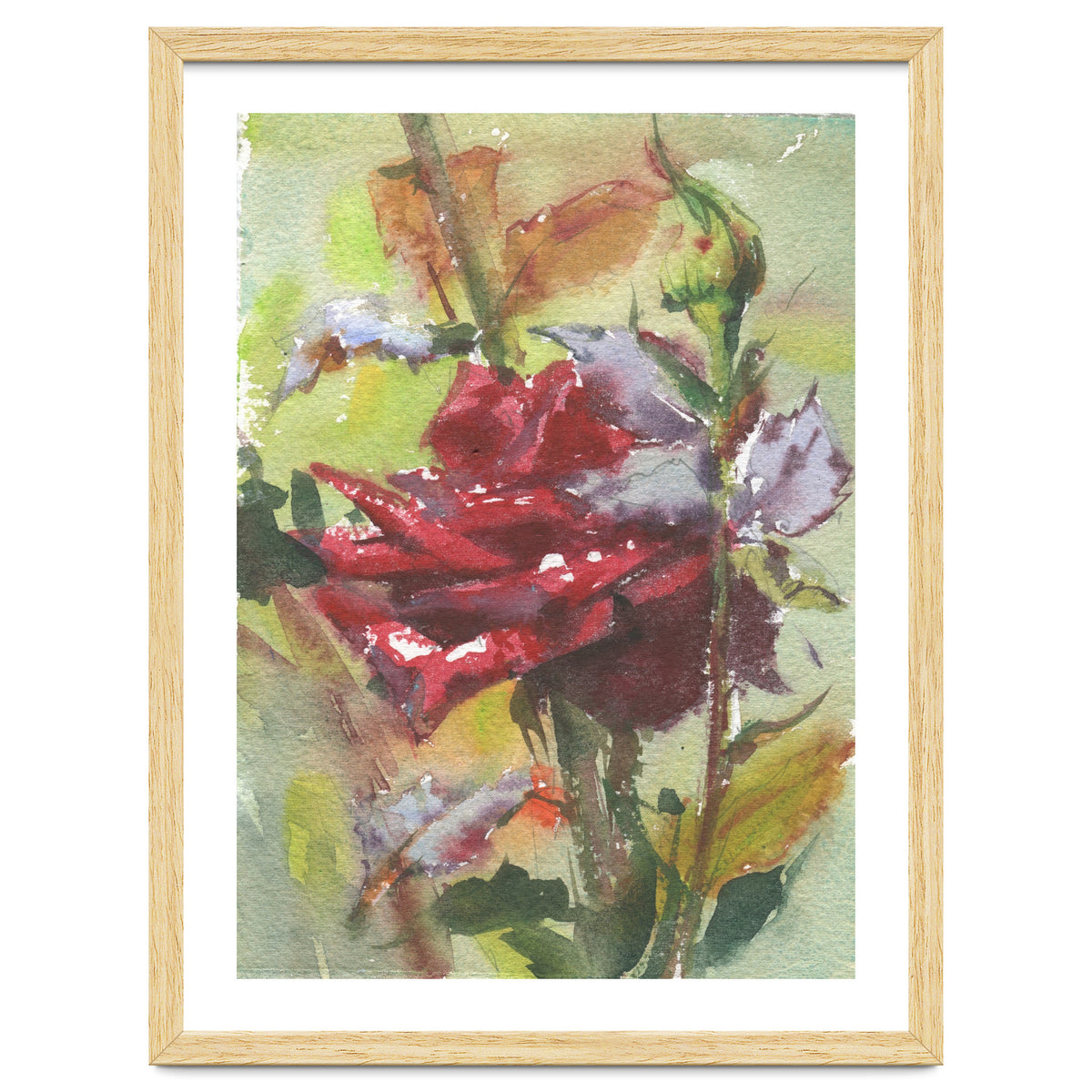 Spice Rose watercolor painting