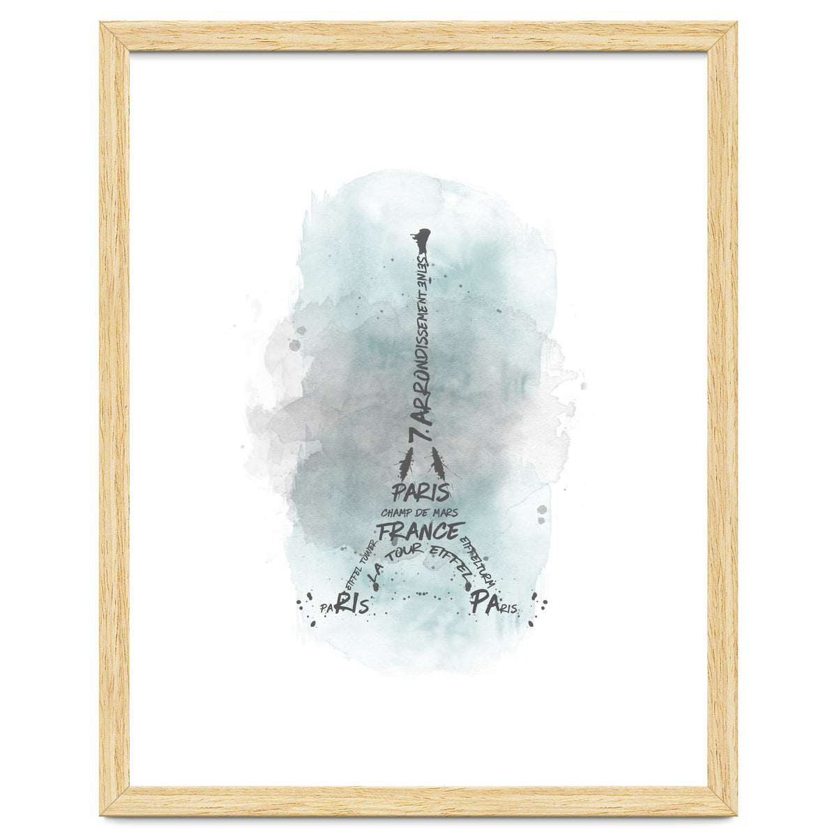 Watercolor Art Eiffel Tower | turquoise
