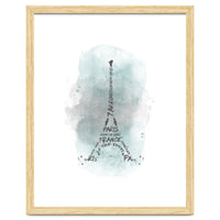 Watercolor Art Eiffel Tower | turquoise