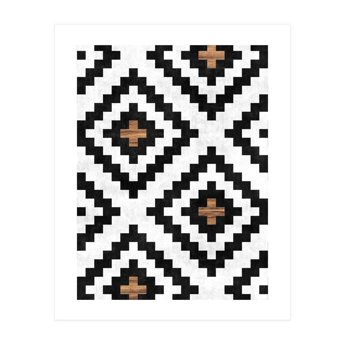 Urban Tribal Pattern No.16 - Aztec - Concrete and Wood (Print Only)
