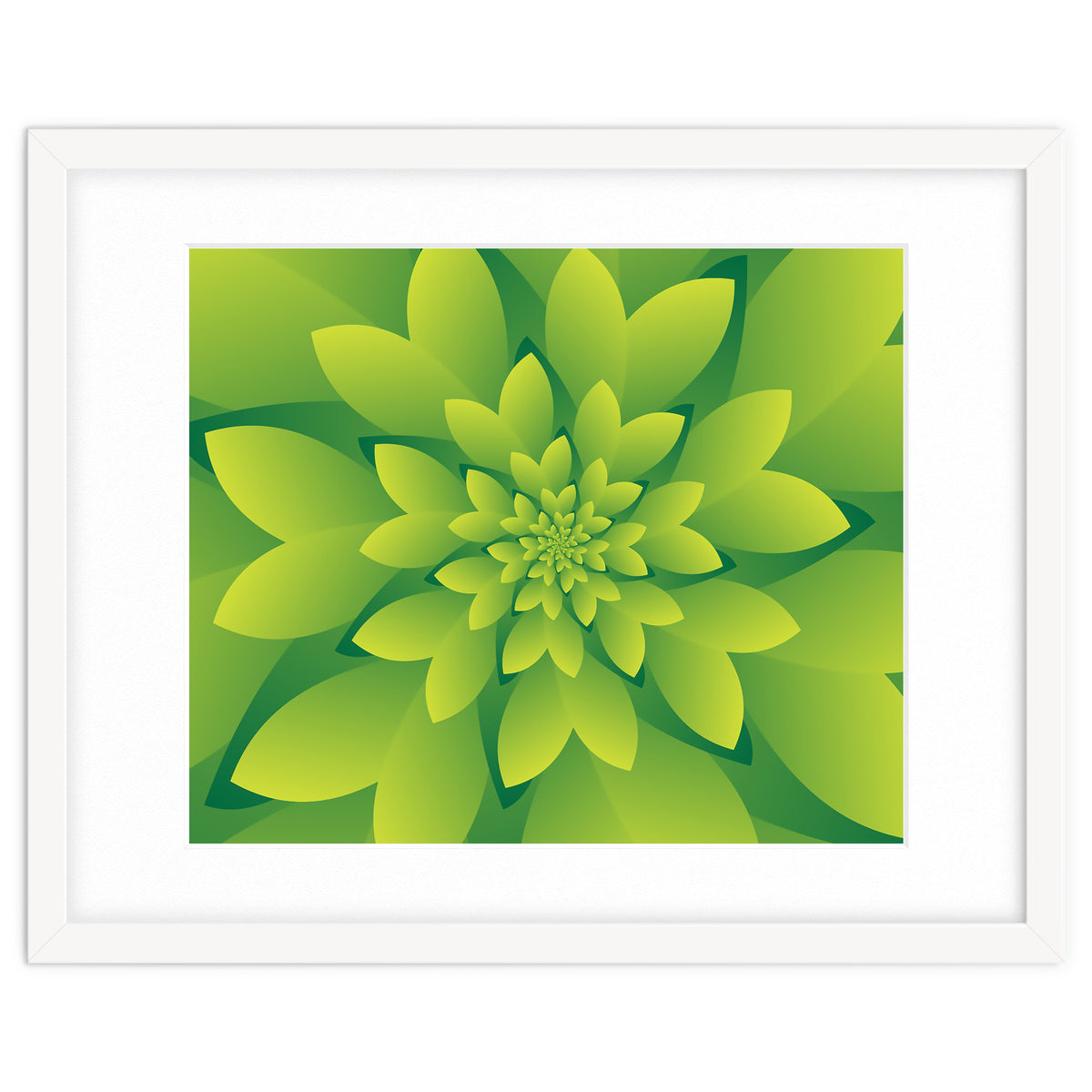 Abstract Green Floral Design 3D ART