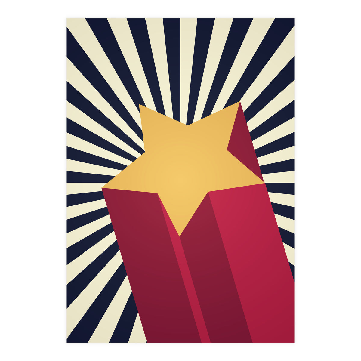 Mid Century 3d Star (Print Only)