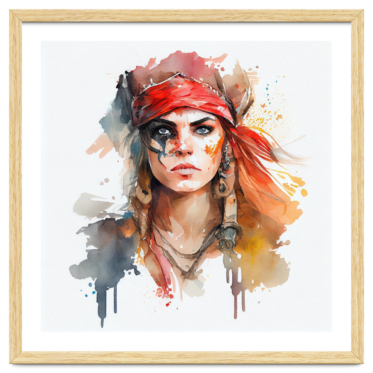 Watercolor Pirate Woman #3
