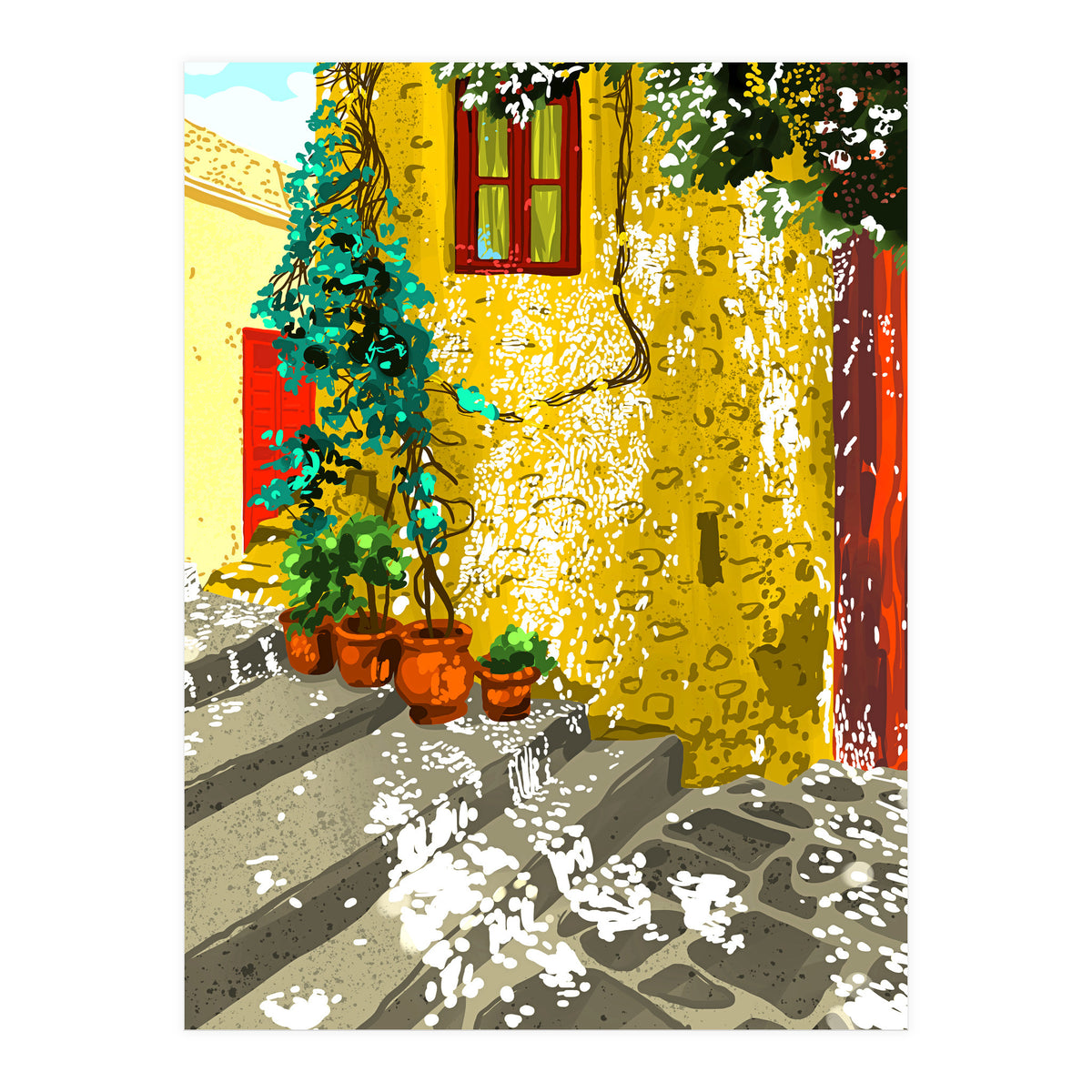 The Path to Peace | Summer Architecture Travel | Exotic Places Vintage Bohemian House (Print Only)