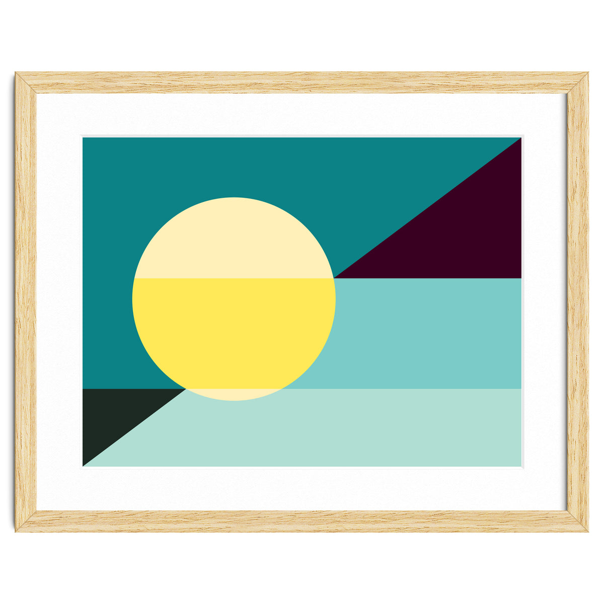 Geometric Shapes No. 3 - teal, purple & yellow