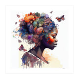 Watercolor Butterfly African Woman #9 (Print Only) thumbnail
