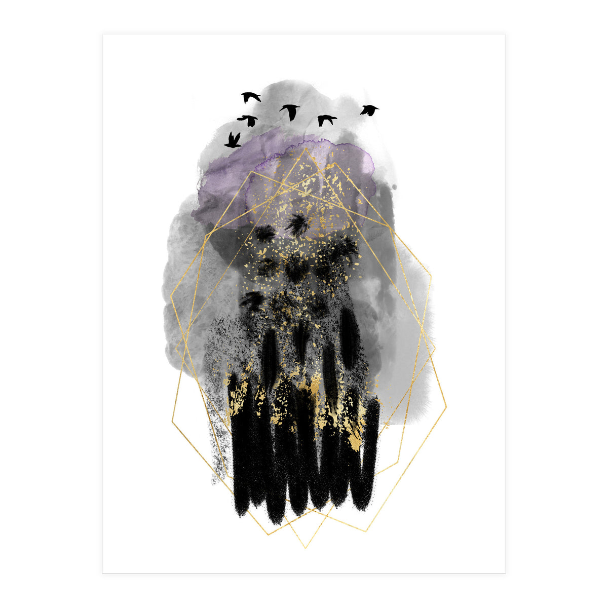 Abstract watercolour calm before the storm (Print Only)