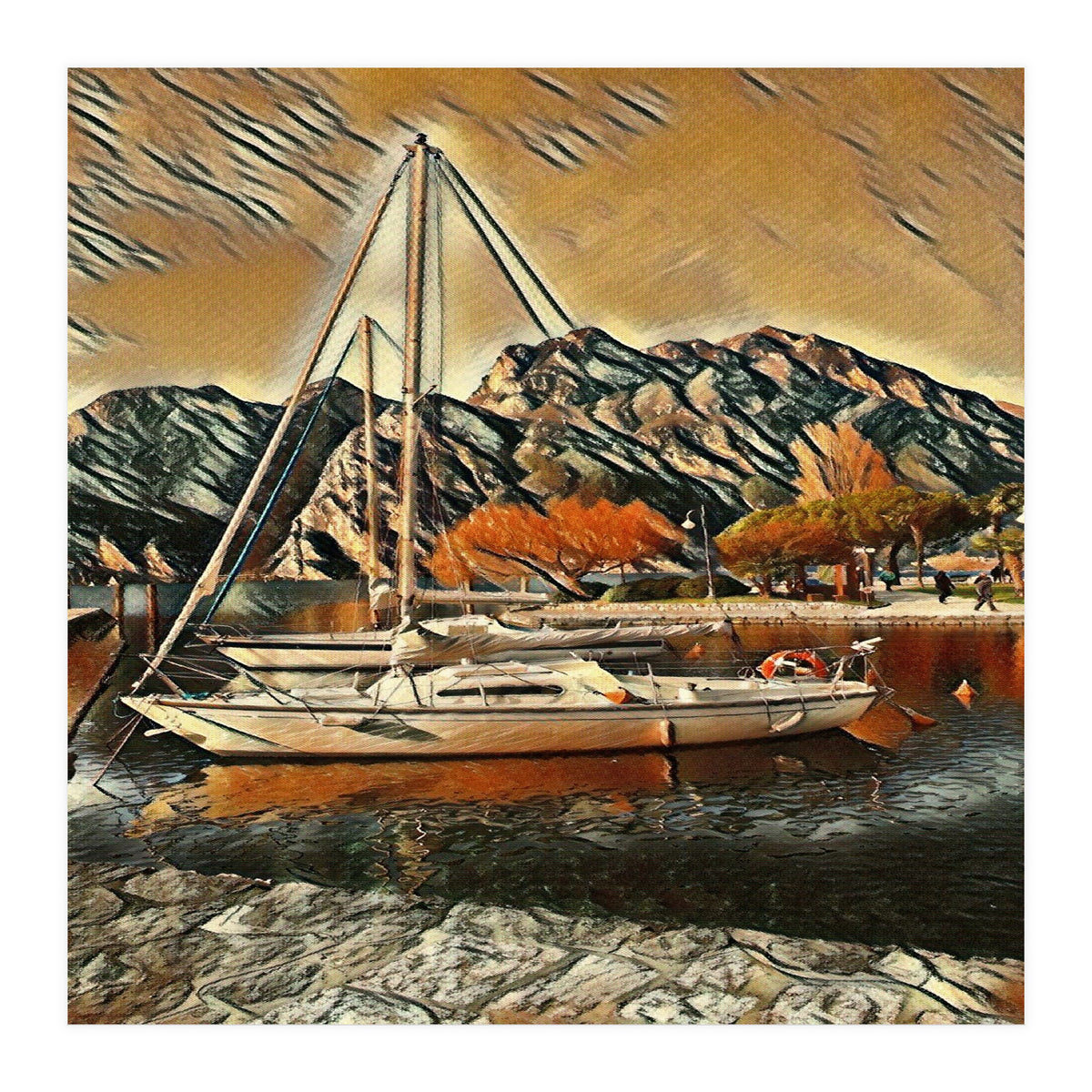 Art boats on Lake Garda, Italia (Print Only)