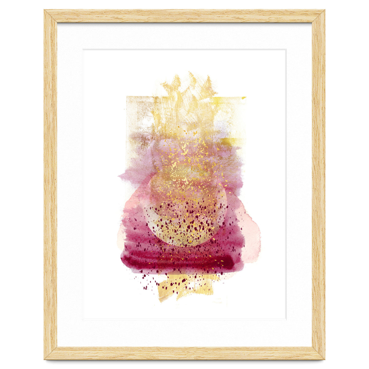 Abstract watercolour summer moon