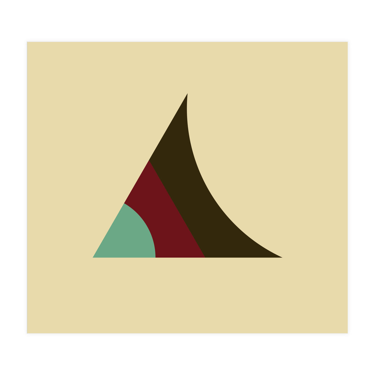 Geometric Shapes No. 5 - beige,  purple & turquoise (Print Only)