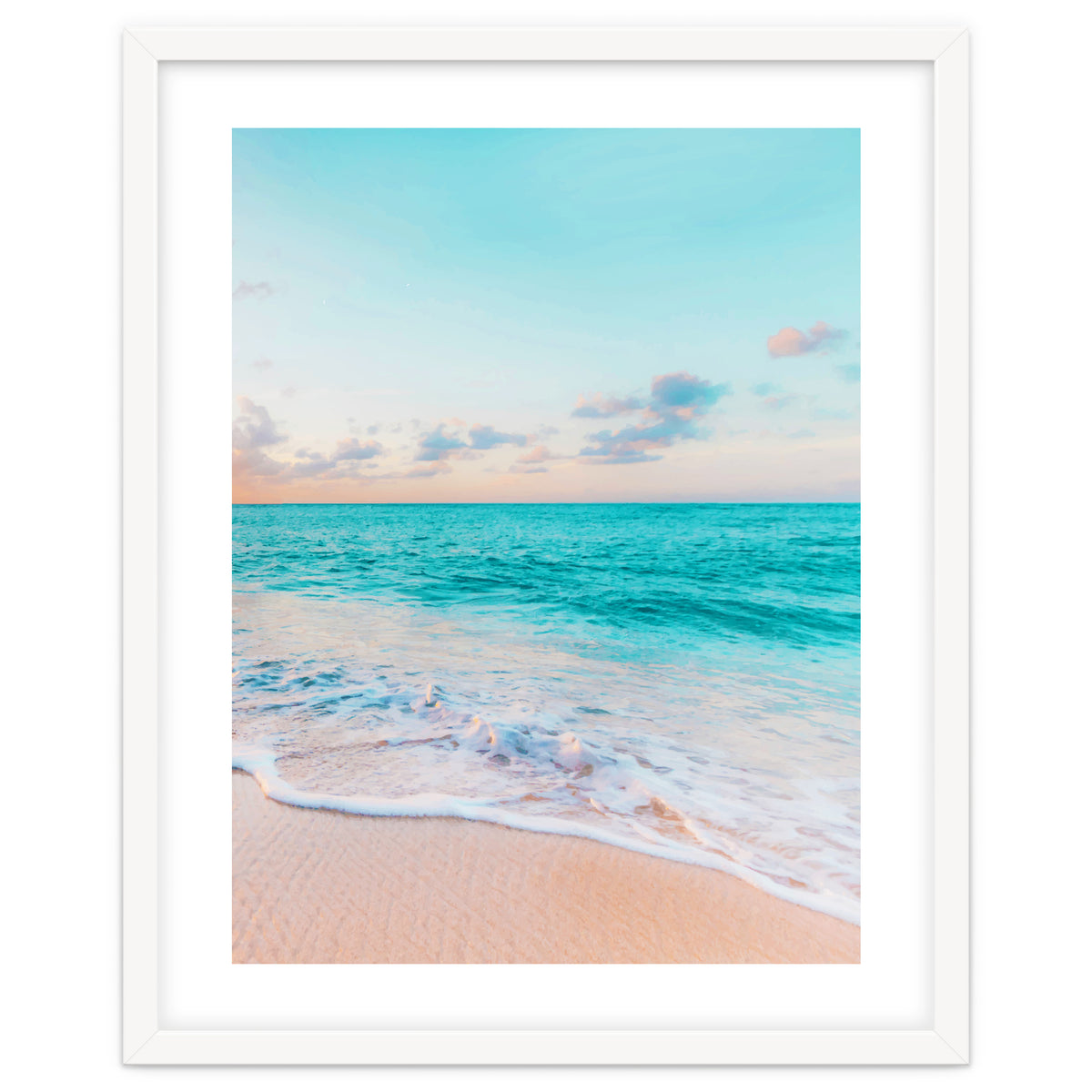 Ocean Bliss, Nature Landscape Sea Travel Tropical, Nordic Luxe Photography Pastel Island Digital