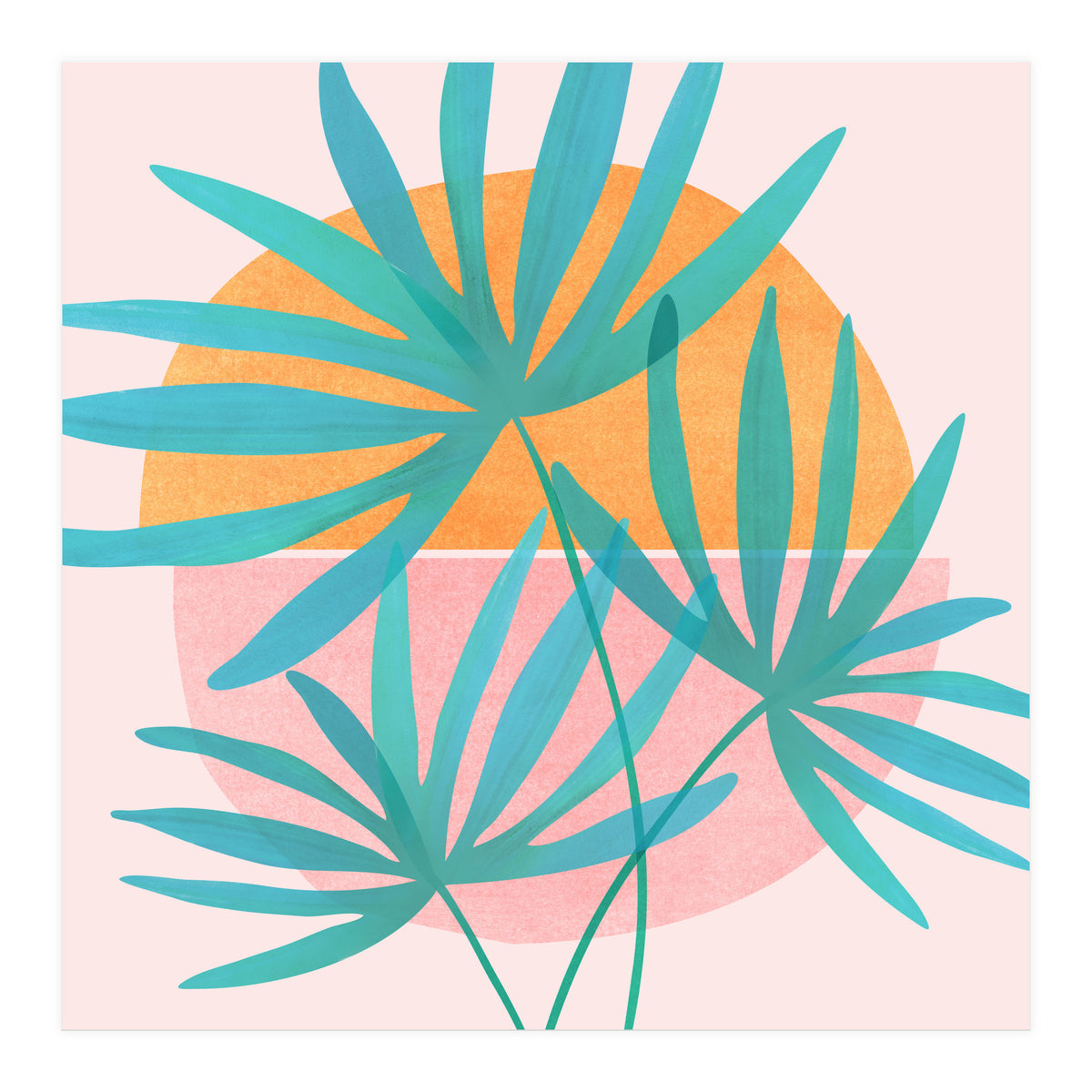 Retro Sunset Palms (Print Only)