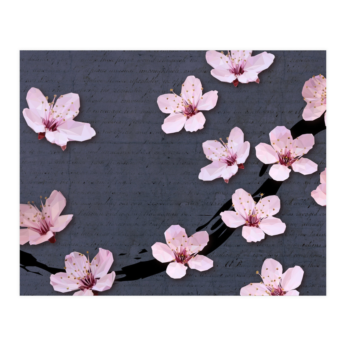Triangulated Cherry Blossoms (Print Only)