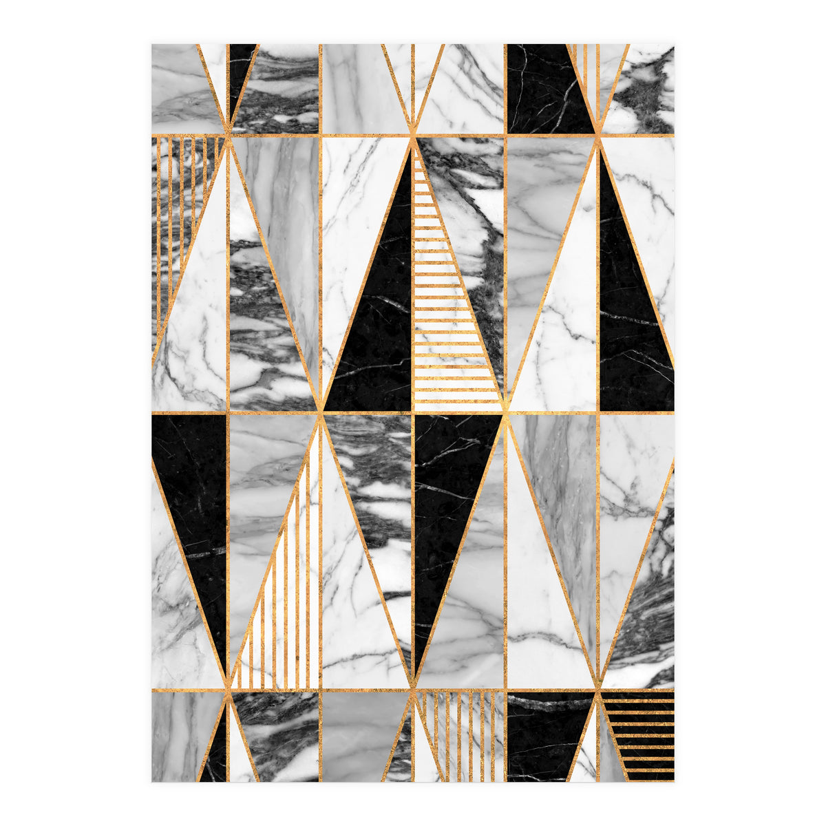 Marble Triangles - Black and White (Print Only)