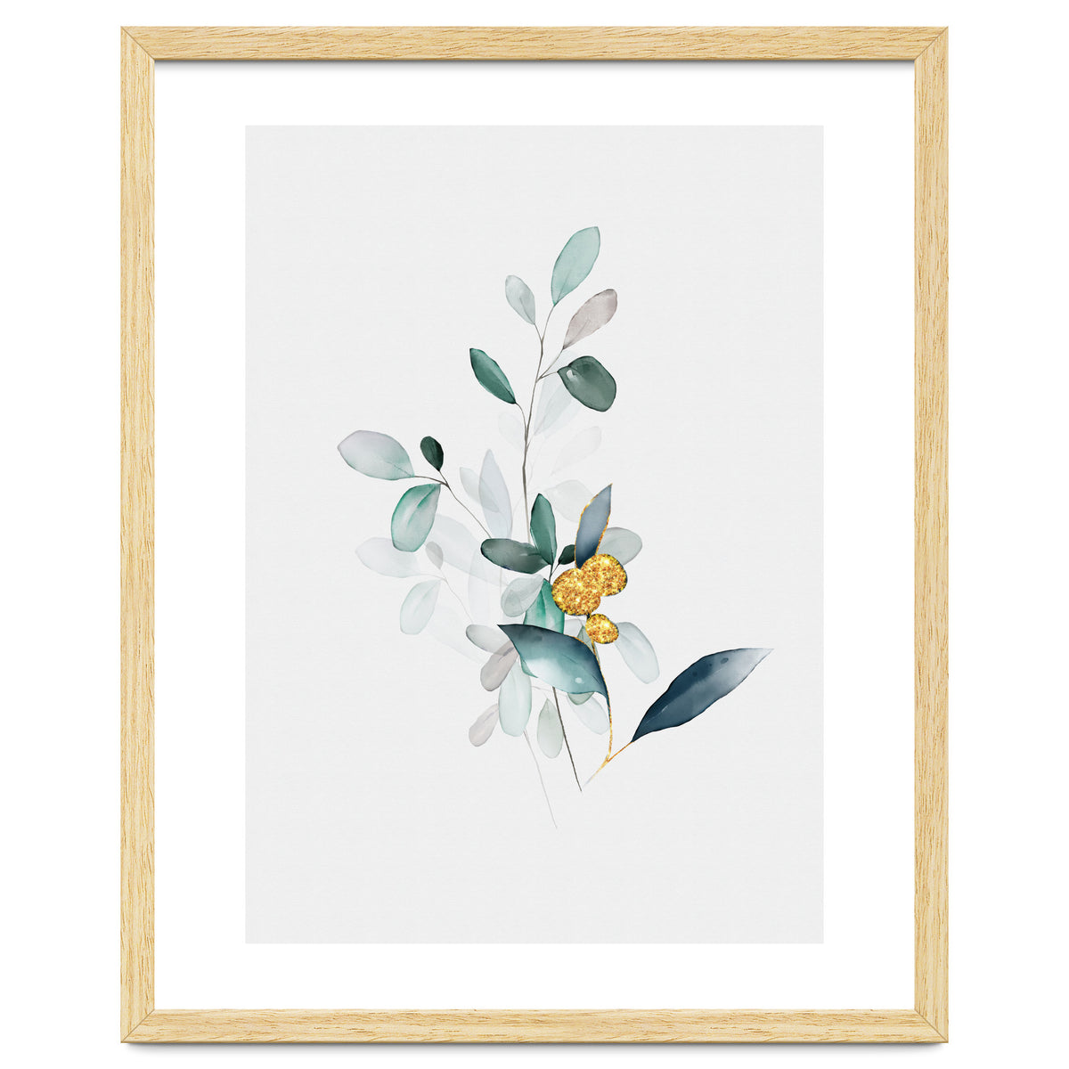 Modern Botanical Gold & Sage Study 02