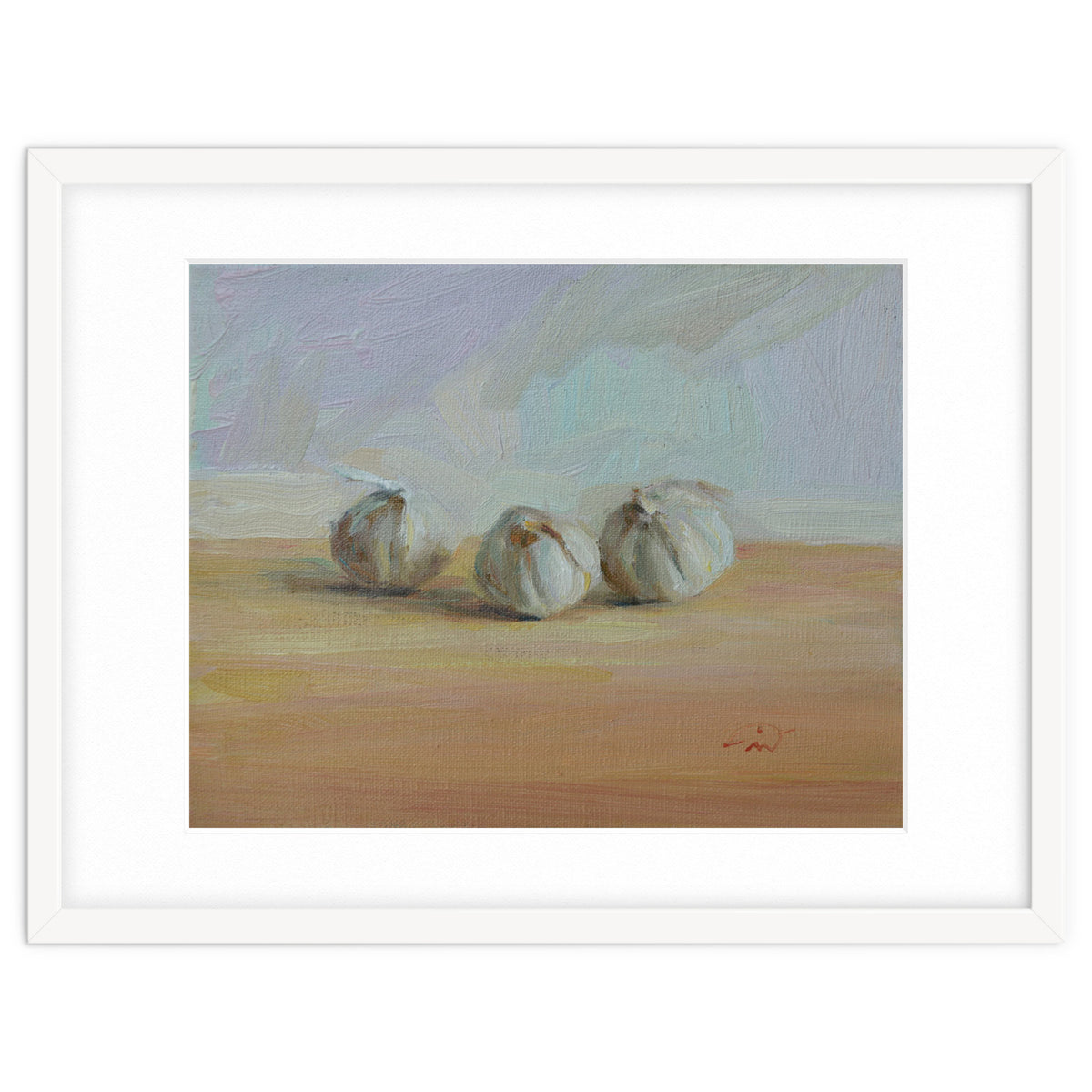 Three Garlic Globes Still Life Painting