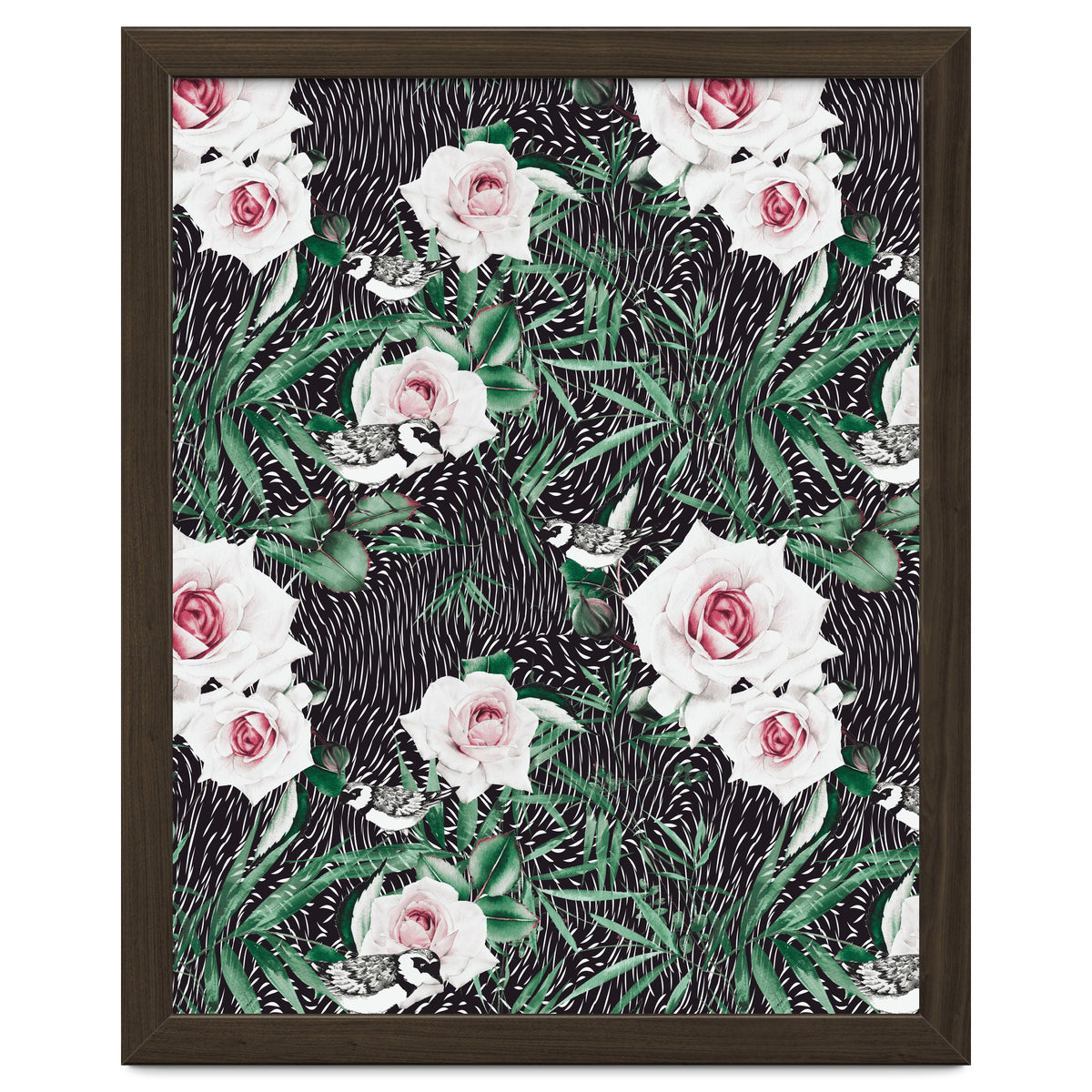 Dark flowery abstract of birds