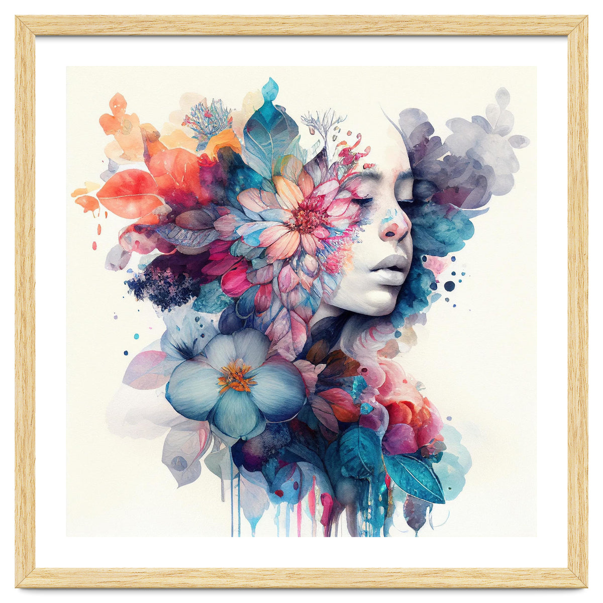 Watercolor Tropical Woman #5