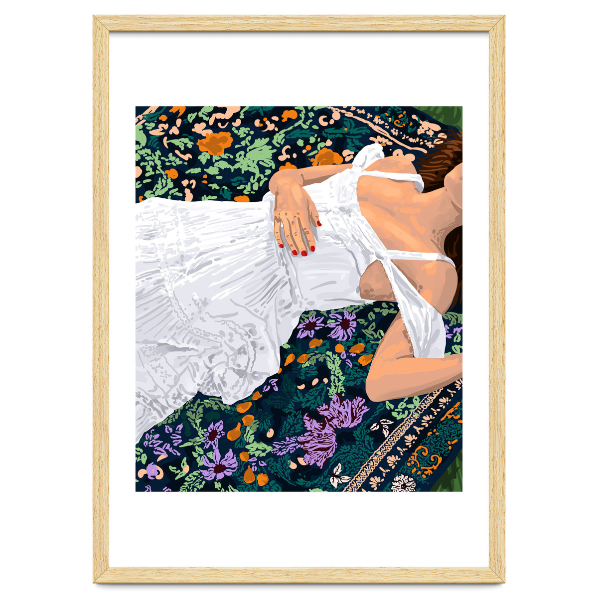 Moroccan Carpet, Bohemian Woman Painting