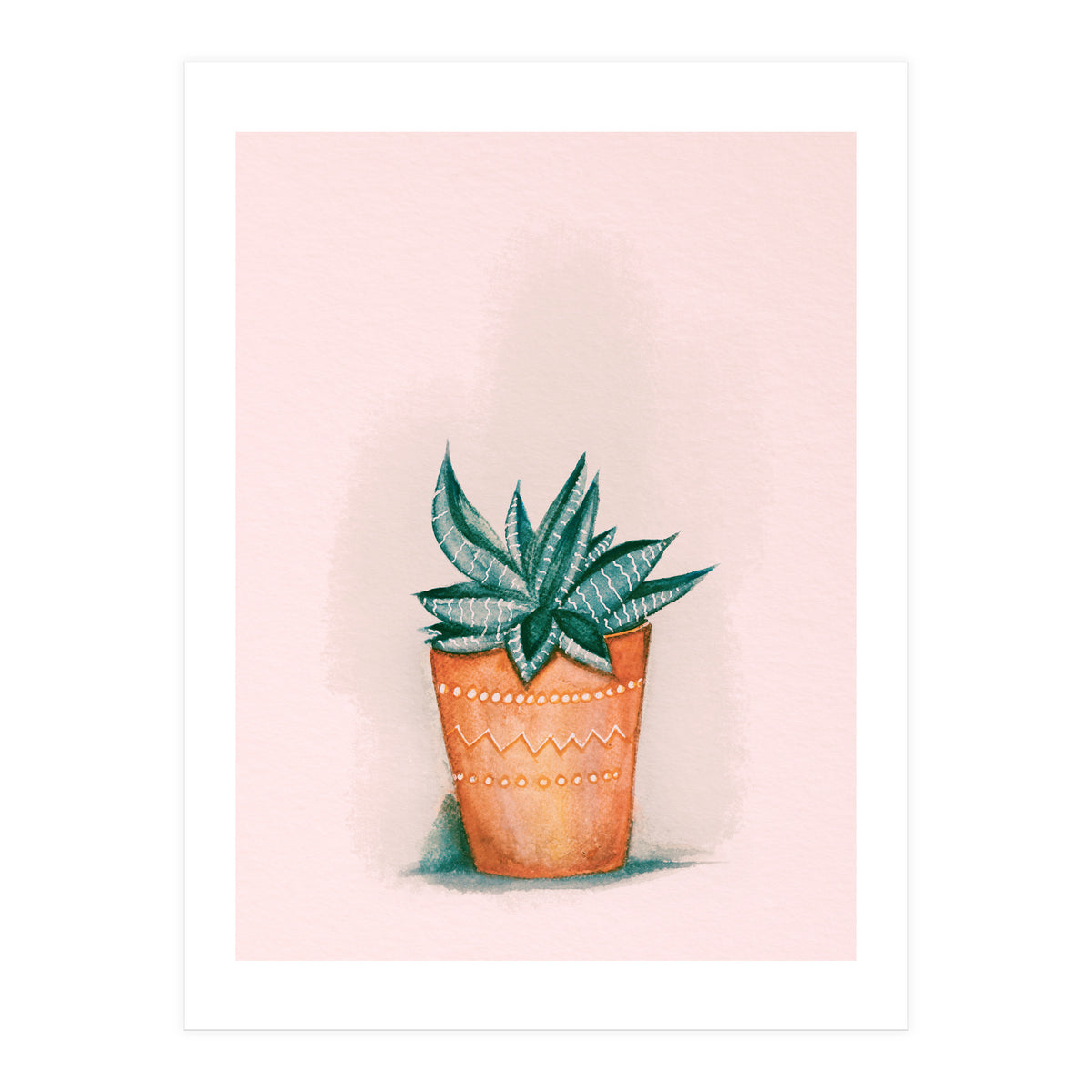 Aloe in orange pot (Print Only)
