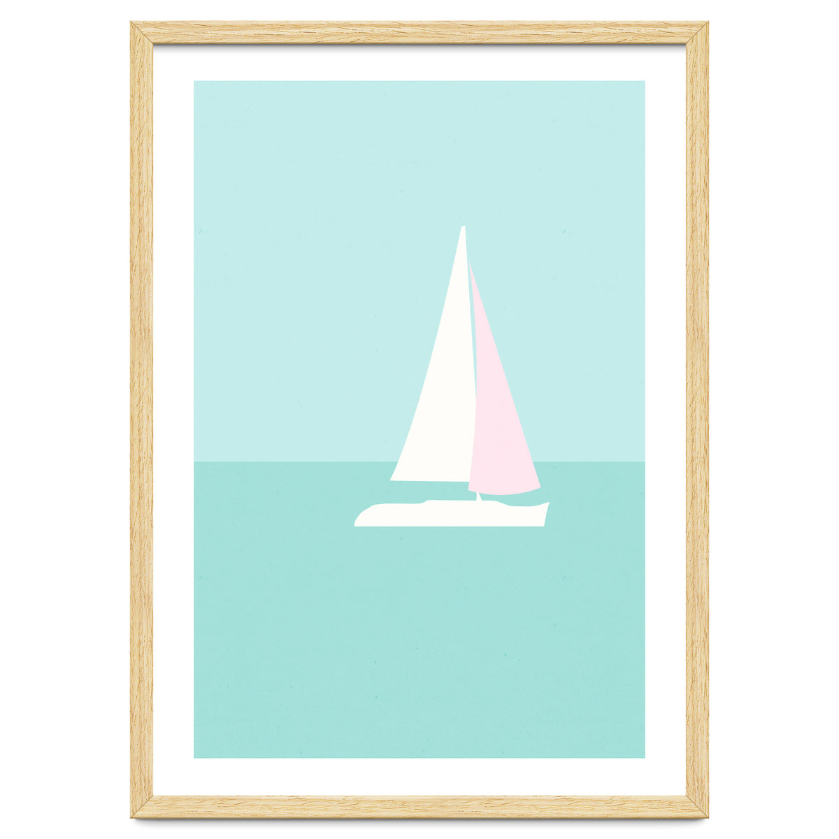 Minimal Sailboat - Turquoise Coast