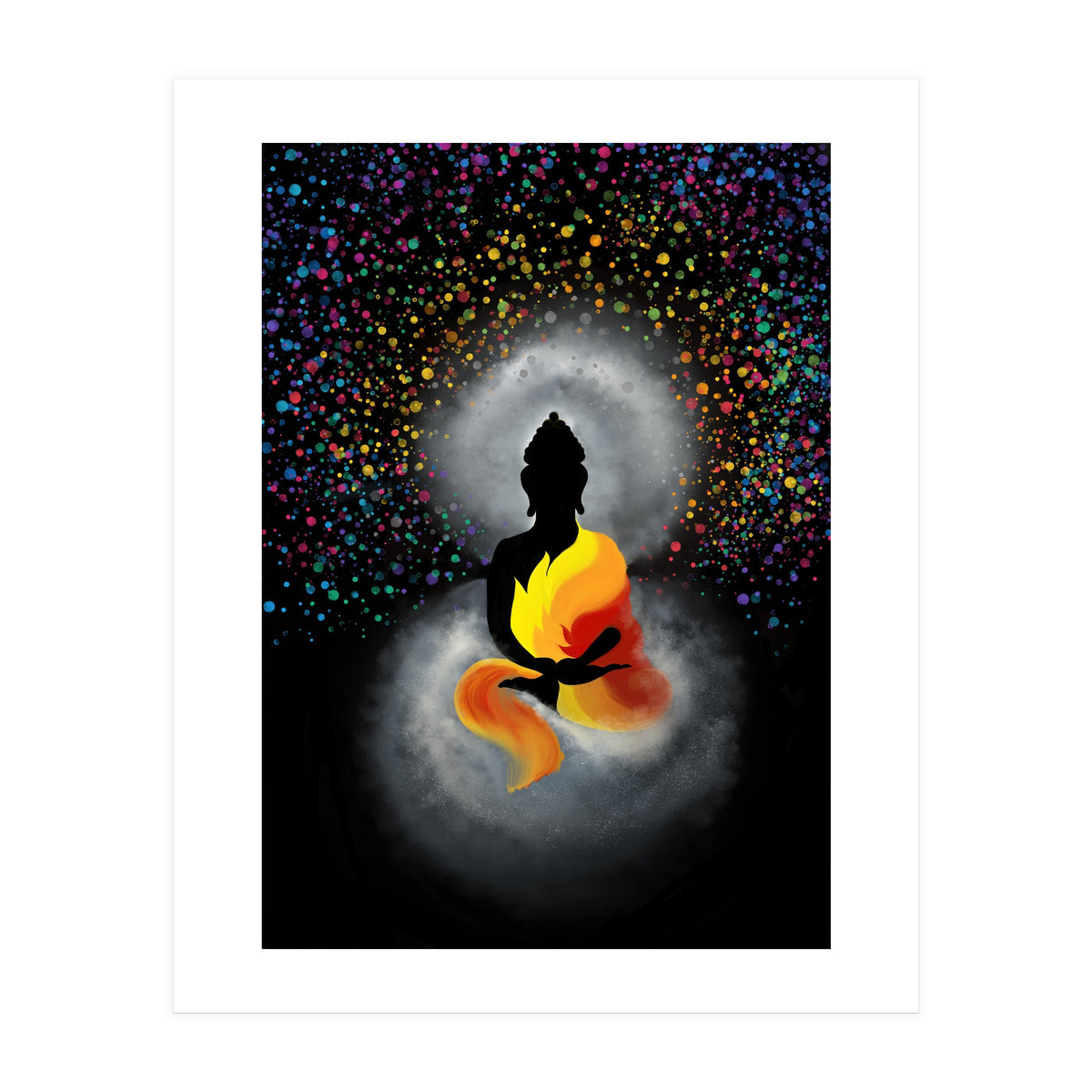 Cosmic Buddha Colourful by Poonam Shah (Print Only)