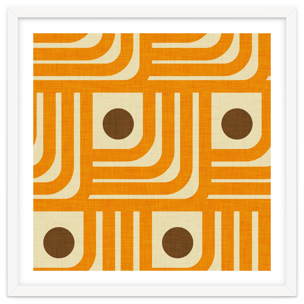 70s Curve Lines Orange Brown