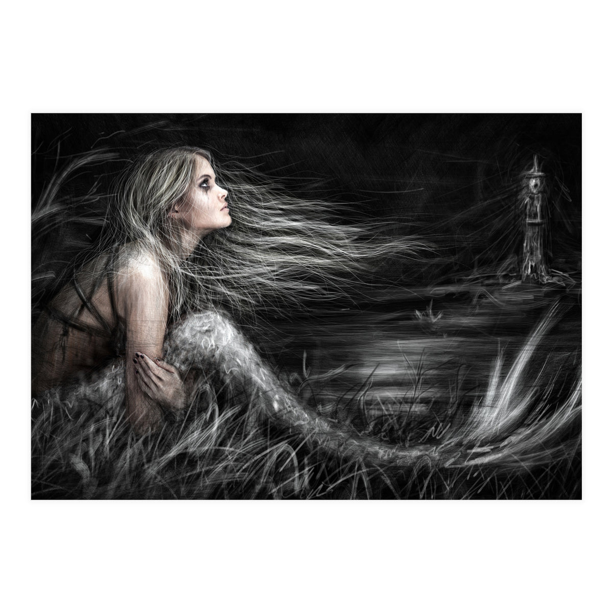 Mermaid At Midnight (Print Only)