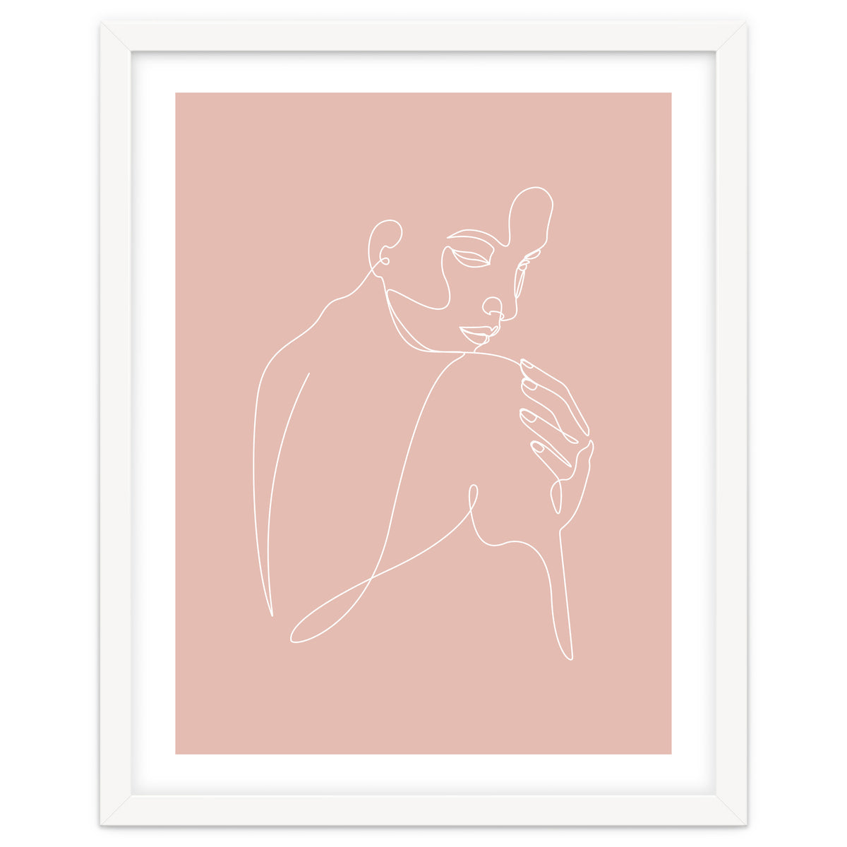 Sleep woman line pink