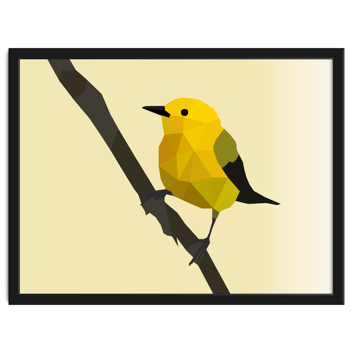 Prothonotary Warbler Low Poly Art