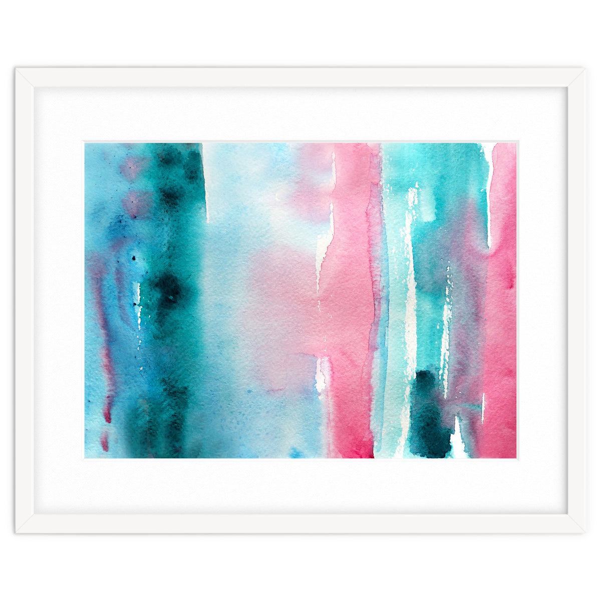 Turquoise love || abstract watercolor