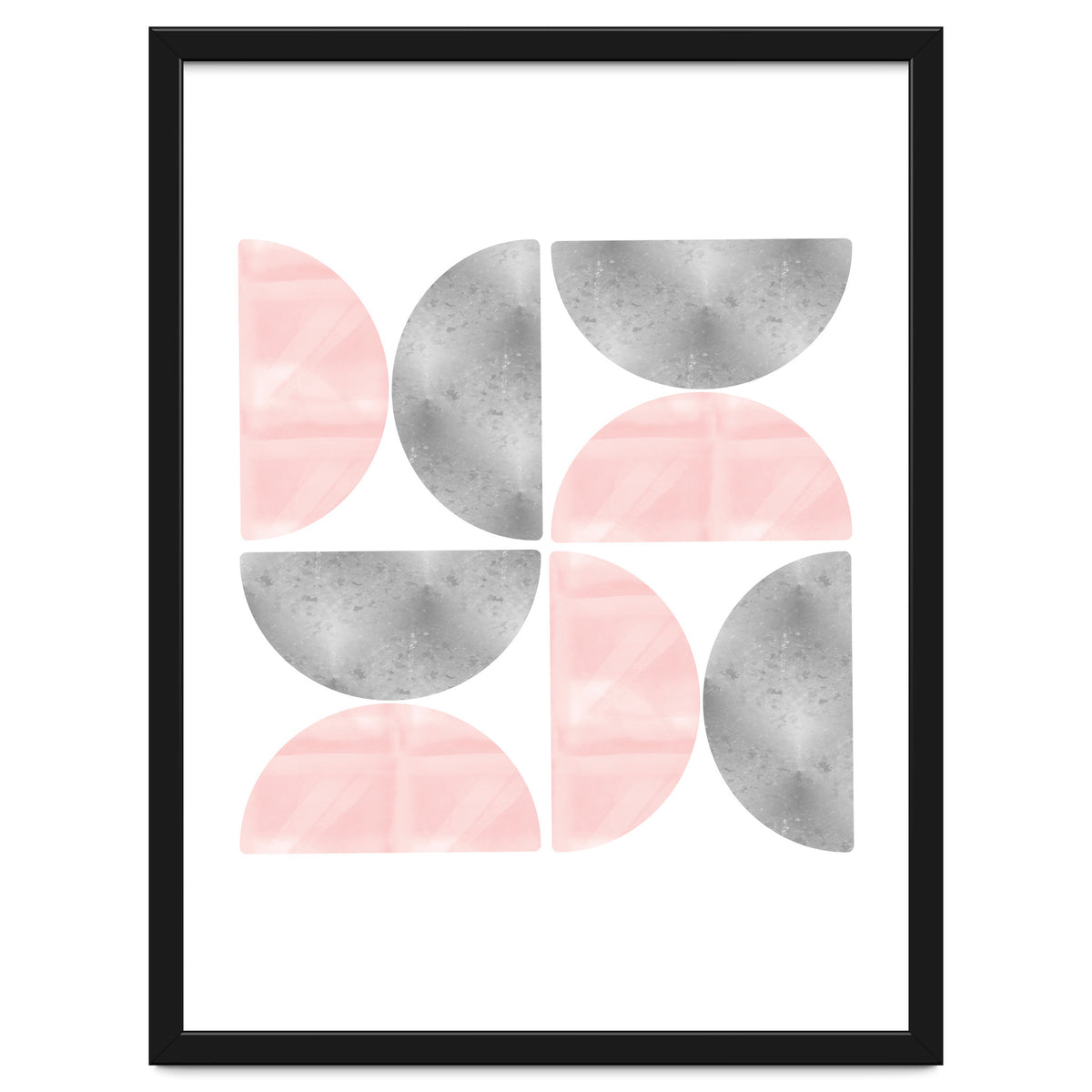 Half Moon Blush And Grey Abstract