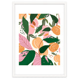 The Peach Garden , Vintage Botanical Tropical Jungle, Fruits Plants Pastel Summer Forest thumbnail