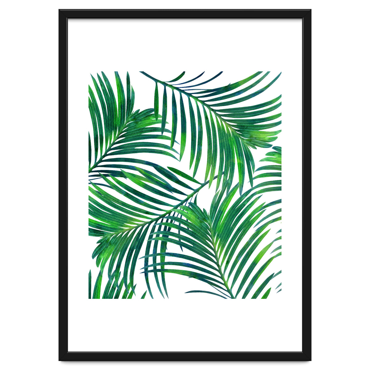 Palm Paradise, Tropical Leaves, Beachy Watercolor Painting, Minimal Nature Botanical Illustration