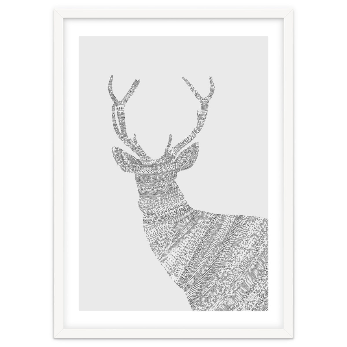Stag Grey Poster