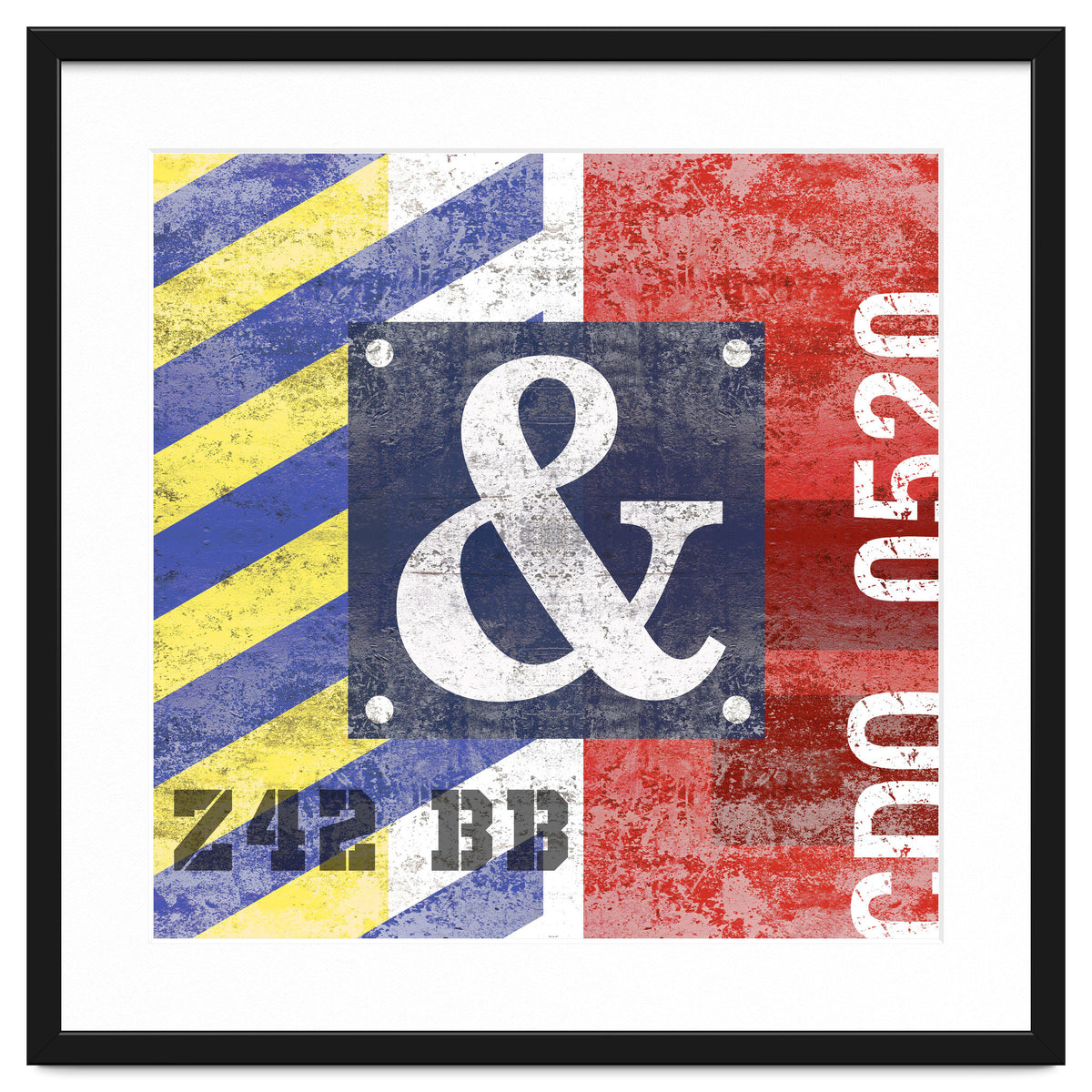 Blue Ampersand Industrial Abstract