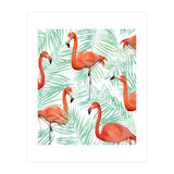 Flamingo And Mint Palm (Print Only) thumbnail