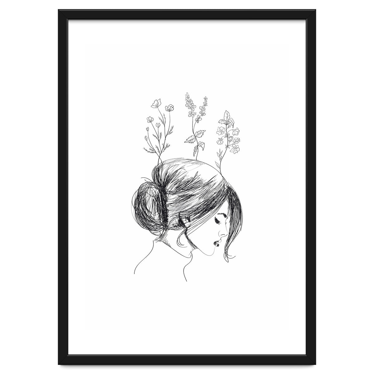 Hand Drawn Flower Girl