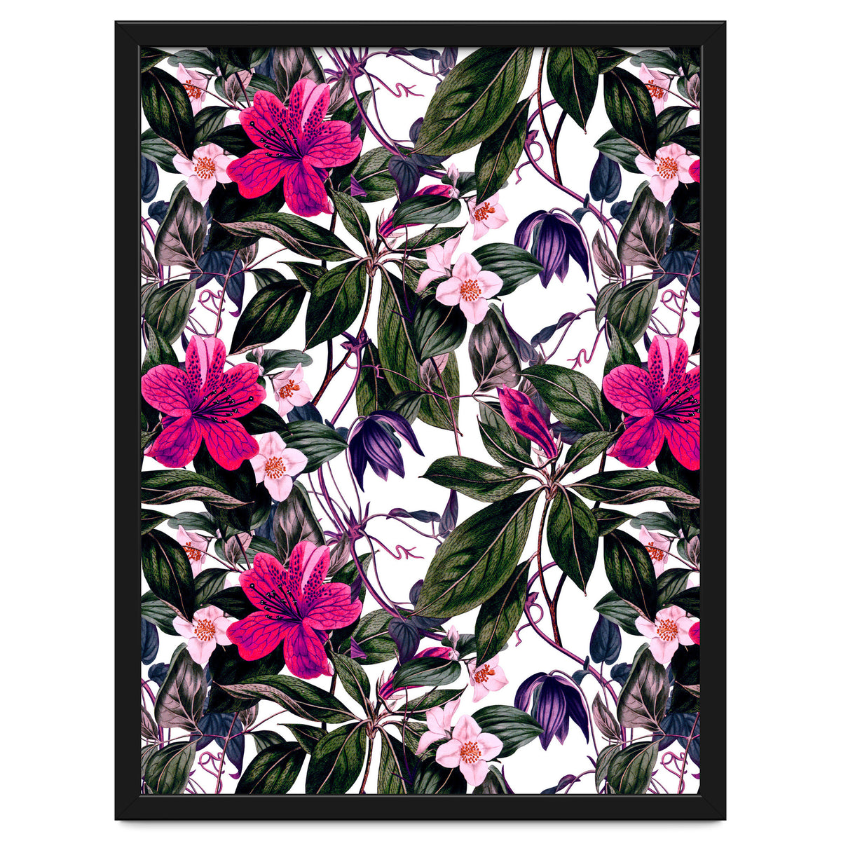 Pattern antique botanical flowers