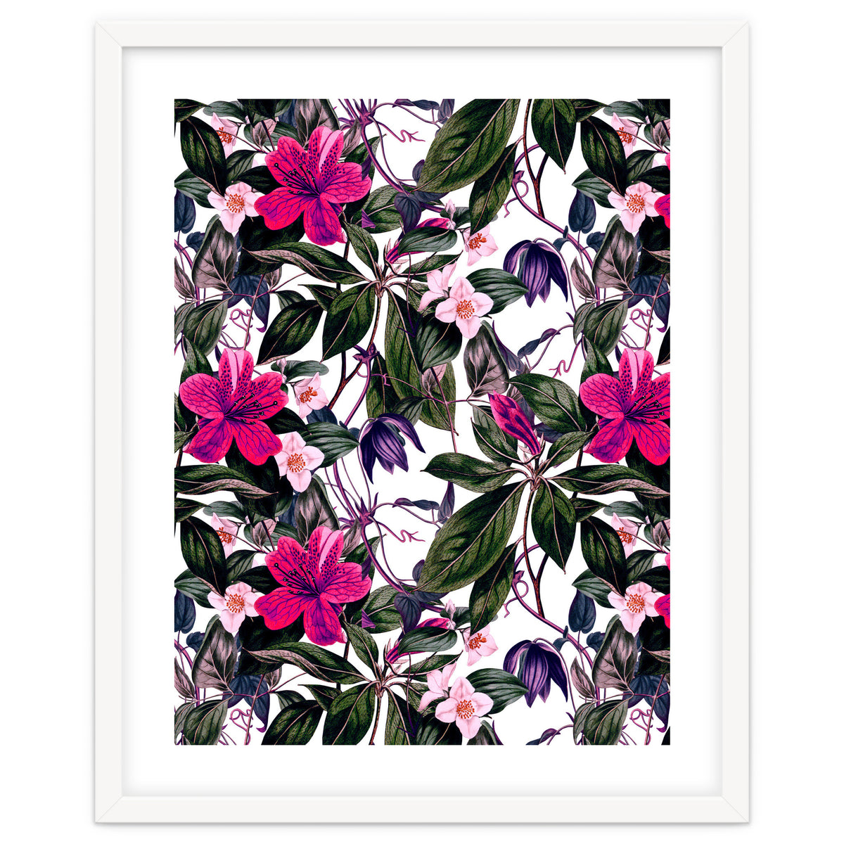 Pattern antique botanical flowers