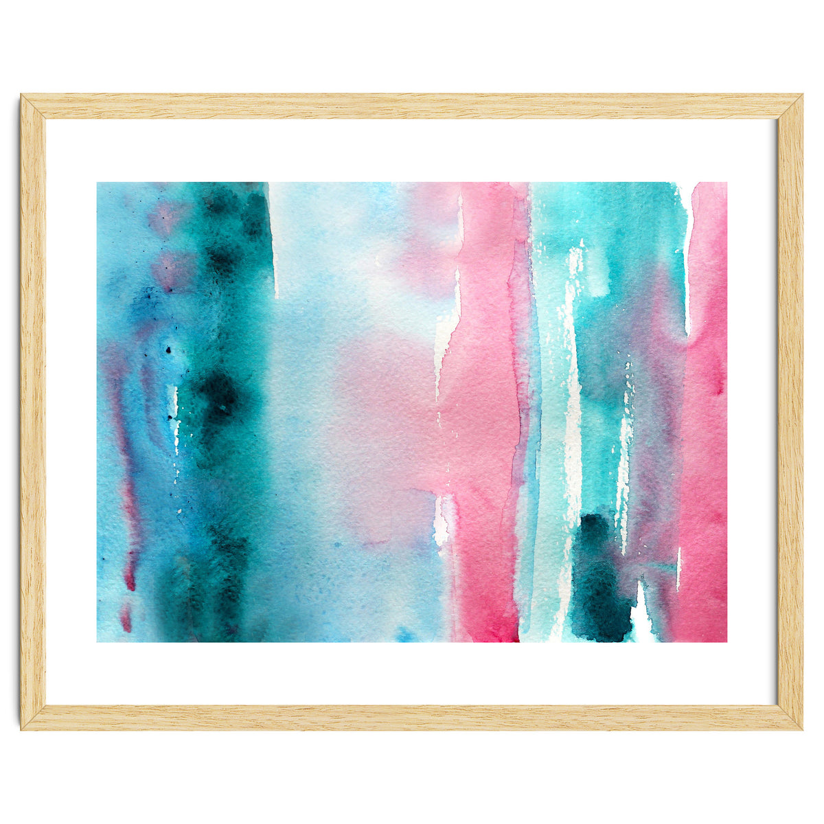 Turquoise love || abstract watercolor