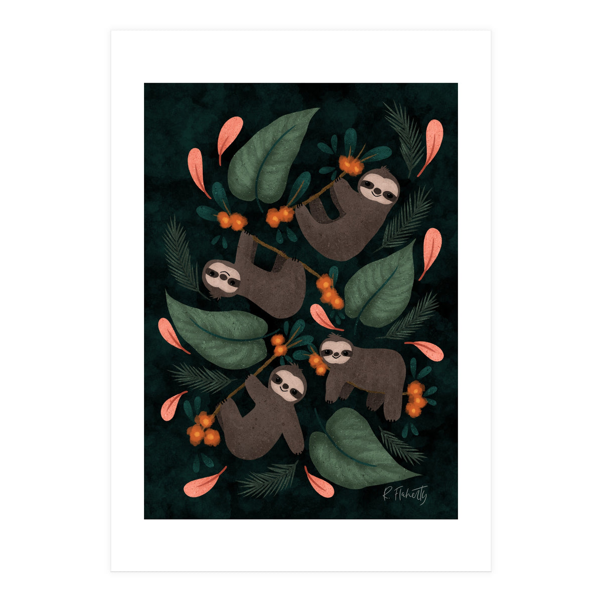 Floral Sloths (Print Only)