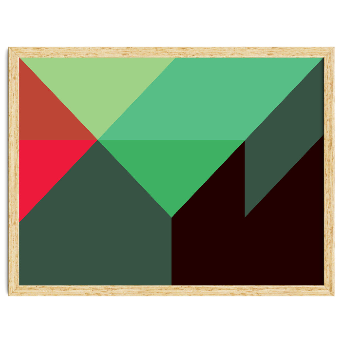 Geometric Shapes No. 30 - red, green & black